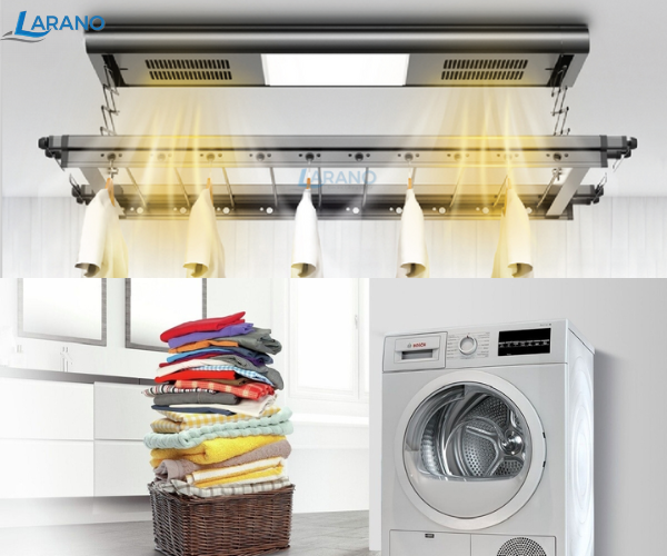 Nên mua giàn phơi thông minh có sấy hay máy sấy quần áo? So sánh giàn phơi có sấy và máy sấy quần áo