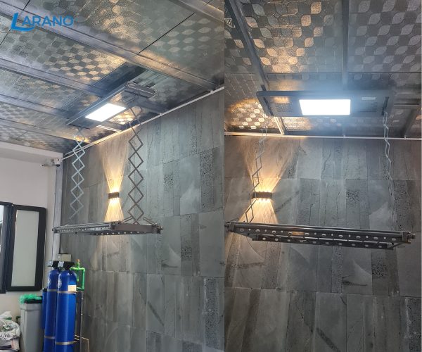 LẮP ĐẶT GIÀN PHƠI ĐIỆN TỬ LAN-133F CHO KHÁCH Ở ĐÌNH XUYÊN, GIA LÂM, HÀ NỘI Lắp đặt LAN-133F trên mái tôn nghiêng