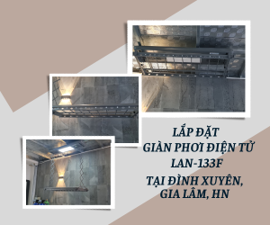 Lắp đặt giàn phơi điện tử LAN-133F Đình Xuyên, Gia Lâm