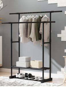 Mẫu giá phơi quần áo sắt dạng sào đôi thiết kế đơn giản