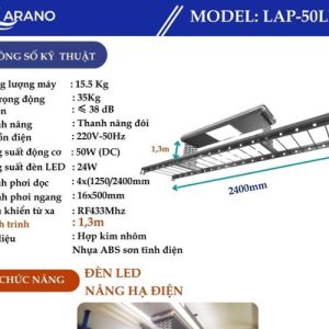 GIÀN PHƠI ĐIỆN TỬ LAP-50LITE BẢN CAO CẤP ĐÃ ĐƯỢC TỐI GIẢN 5