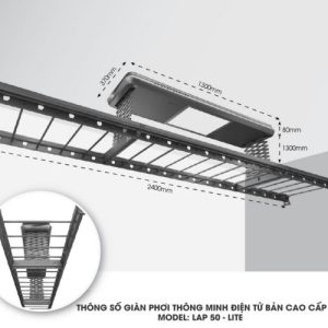 GIÀN PHƠI ĐIỆN TỬ LAP-50LITE BẢN CAO CẤP ĐÃ ĐƯỢC TỐI GIẢN Thông số kỹ thuật giàn phơi điện tử LAP-50Lite